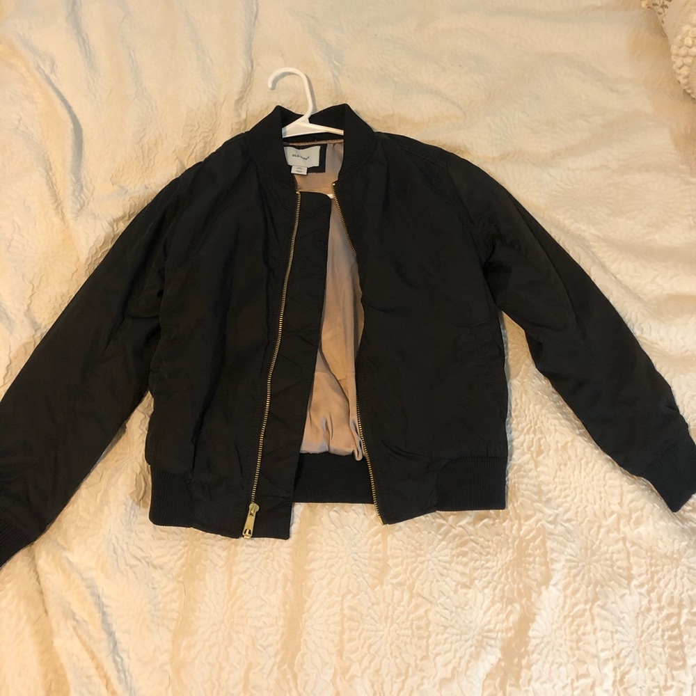Petite black bomber jacket